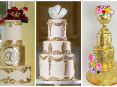 20+ Magnificent Gold Wedding Cakes