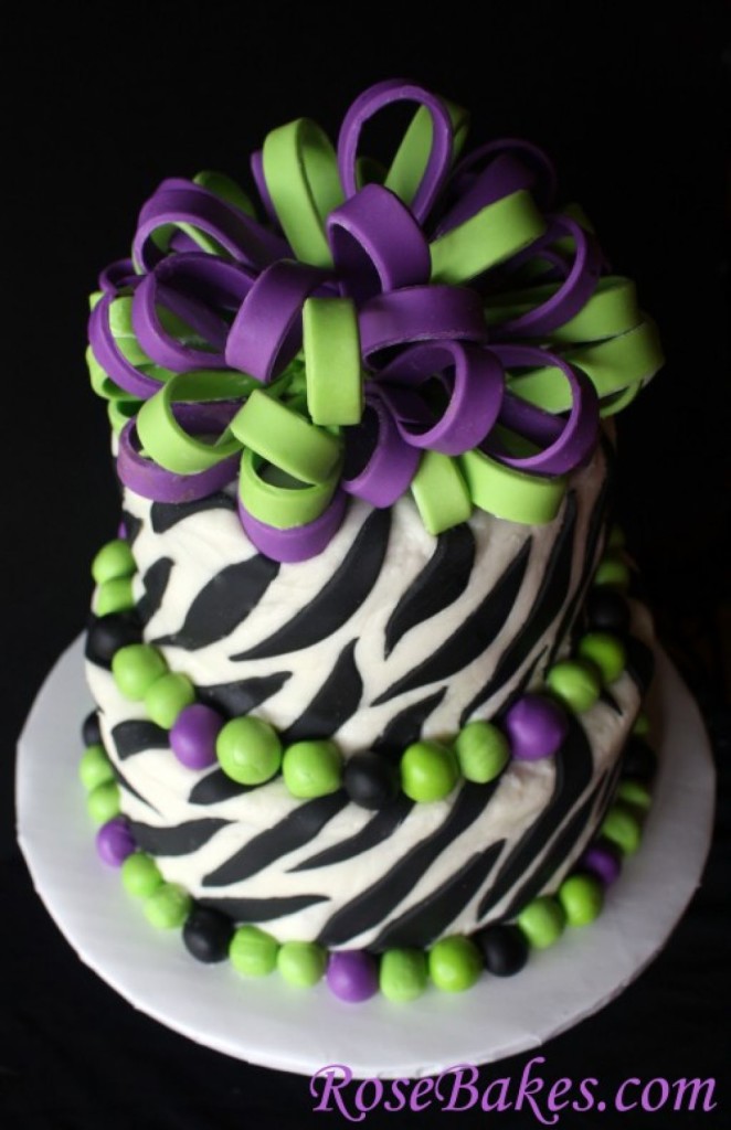 Lime Green and Purple Cake
