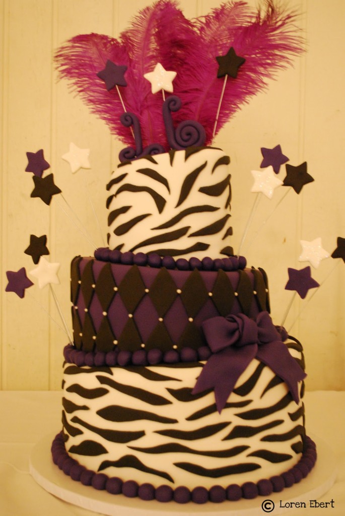 Black Zebra Stripe Watermarked Cake