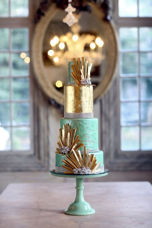 Gold Stripes Cake