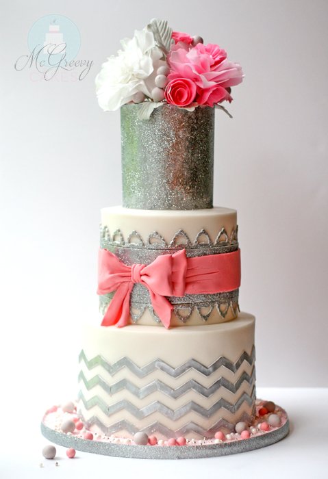 Nautical Chevron Cake