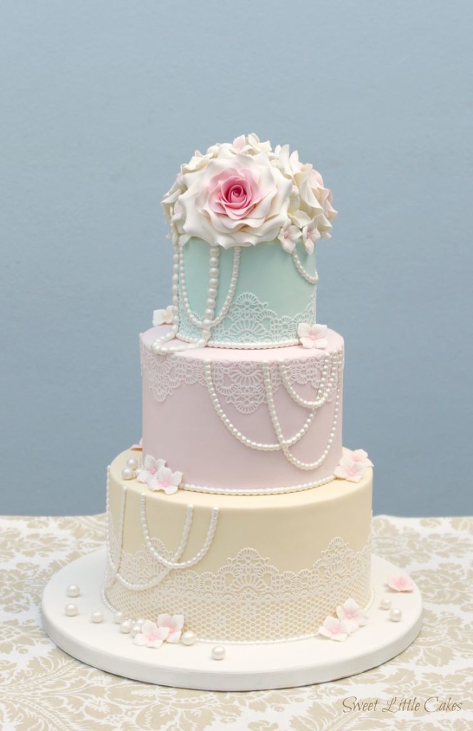 Ombre Pastel Wedding Cake