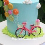 Adorable Bicycle with Balloons Cake