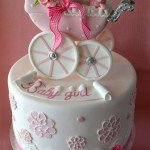 Baby Girl Carriage Baby Shower Cake