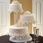 Floral Frost Wedding Cake