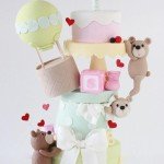Fun cake for a first birthday or baby shower by Sharon Wee Creations
