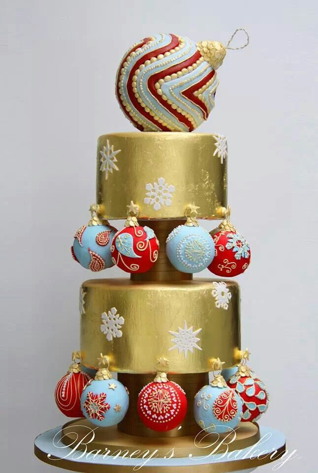Gold with balls cake