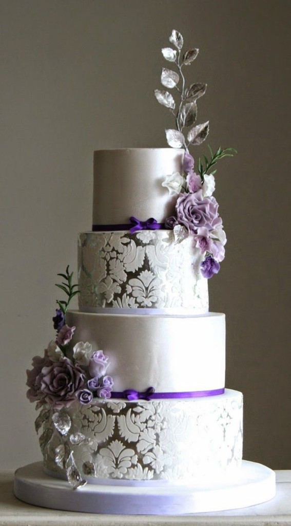Purple and Silver Cake