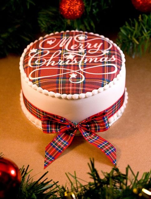 Royal Stewart Tartan Merry Christmas Cake