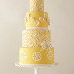 Yellow Decorated with Lacy Flowers