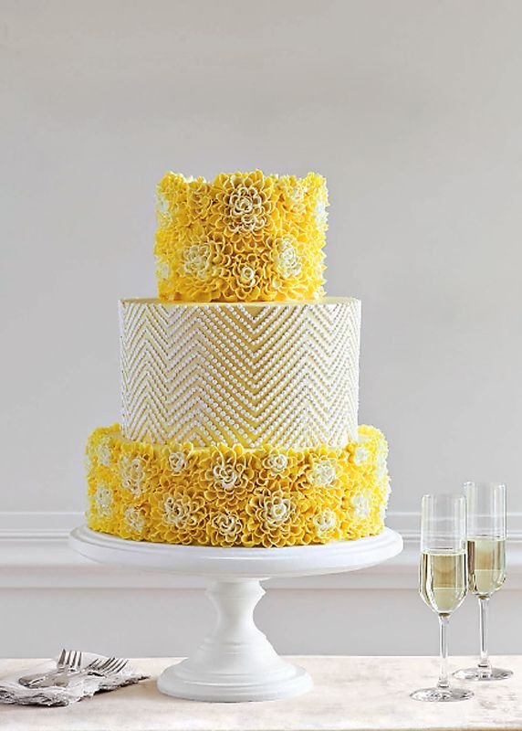 Yellow and White Cake