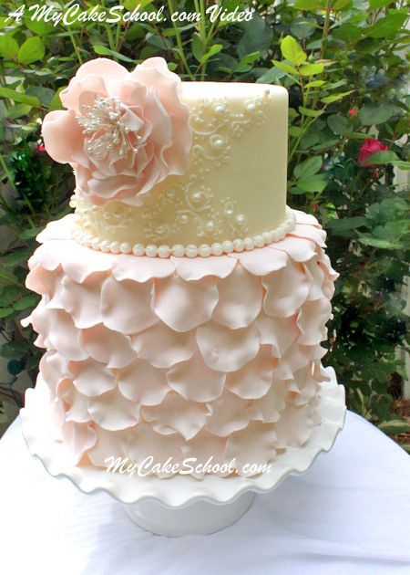 Elegant Fondant Petal Cake from the Video Library of My Cake School