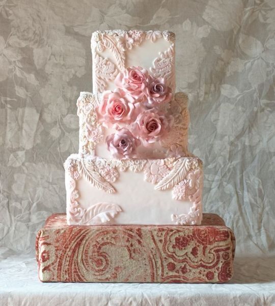 Elegant in Pink Wedding Cake