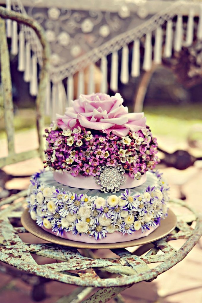 Marie Antoinette' Inspired Garden Wedding with Floral Cake