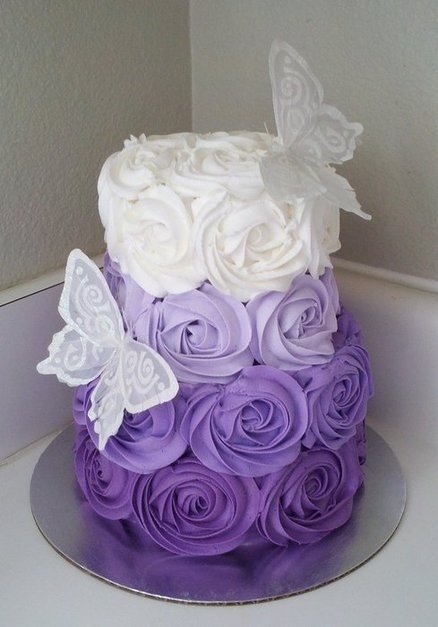Purple Rose Butterfly Cake