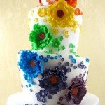 Rainbow Wonky Wedding Cake by TashasTastyTreats
