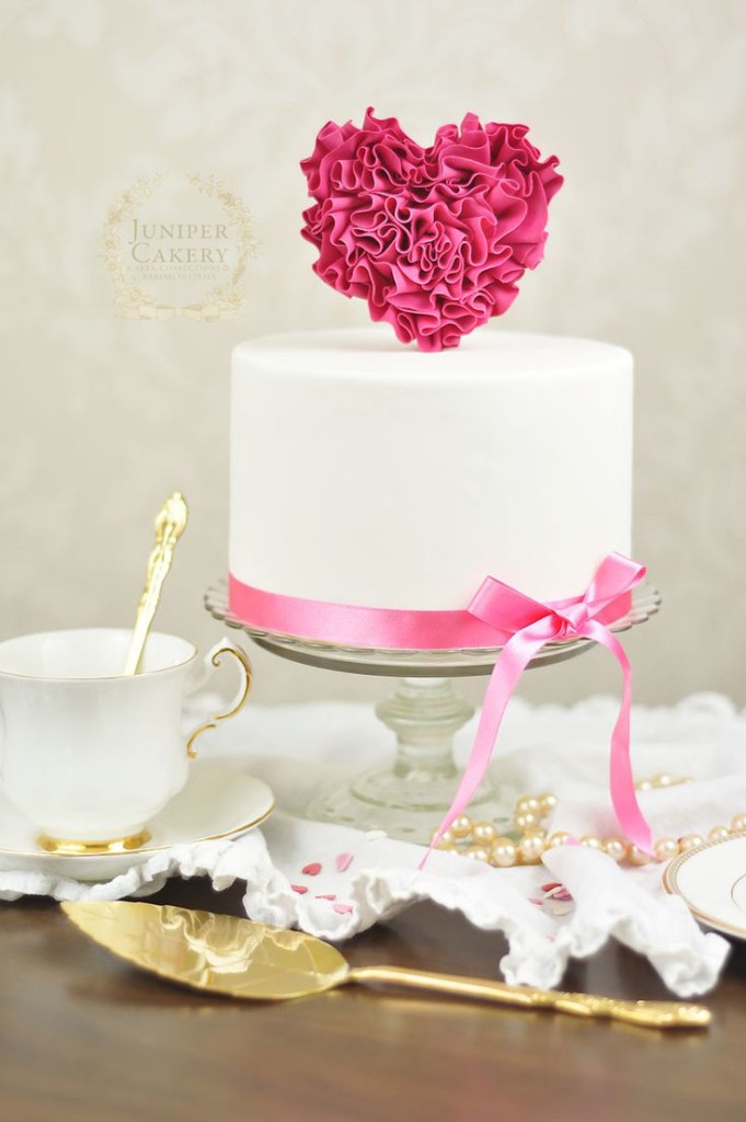 Ruffled Heart Cake