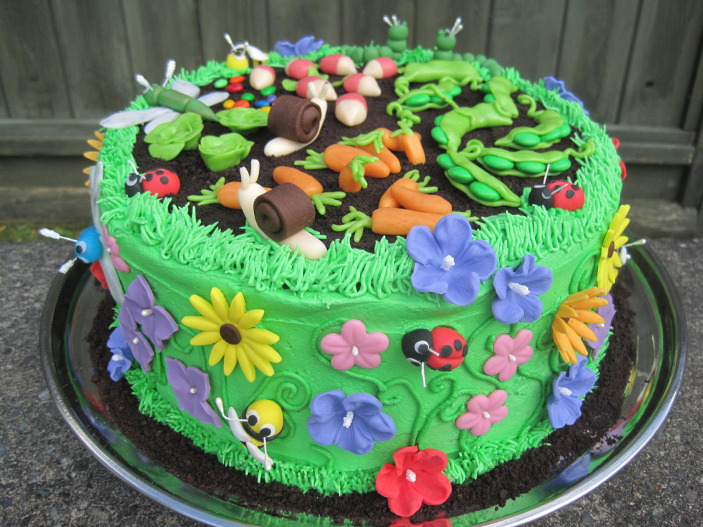 Vegetable Garden & Bugs Cake