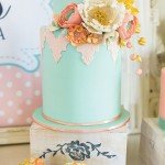 Vintage Floral High Tea Bridal Shower with peony stationary, floral blooms, pastel candy buffet, a vintage photo booth and chalkboard heart name cards!