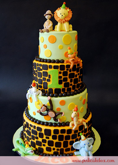 1st Birthday Jungle Party Cake