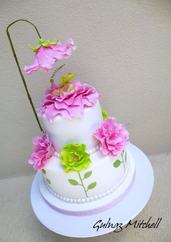 Baby Shower Flower Cake