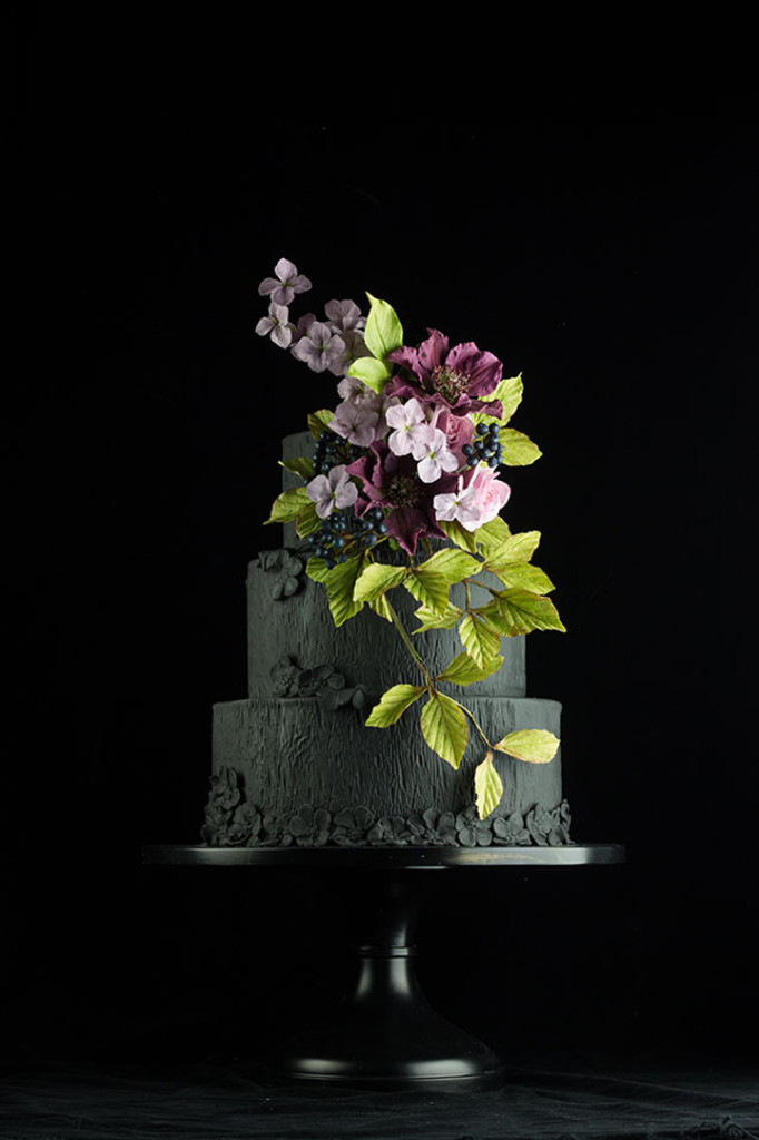 Black Floral Cake