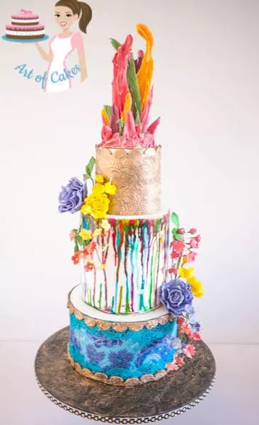 Color Splash Cake by Veenas Art of Cakes
