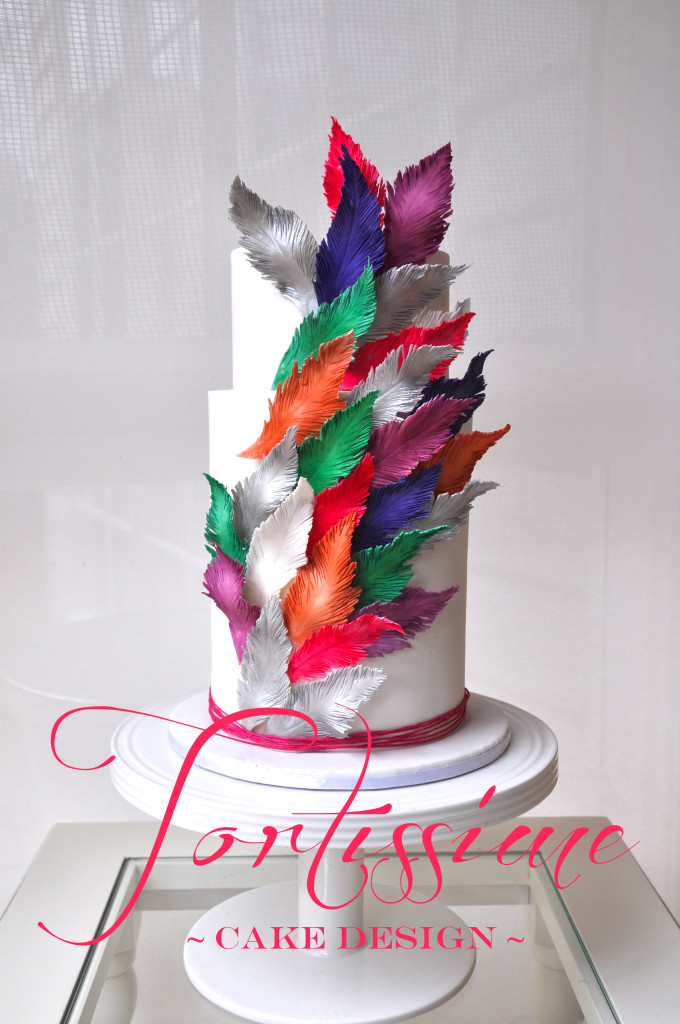 Colorful Feathers Cake