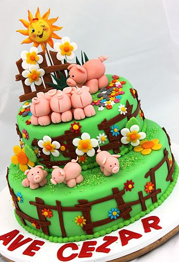 Cute Pigs Cake