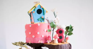 Enchanted Birdhouse Forest Cake