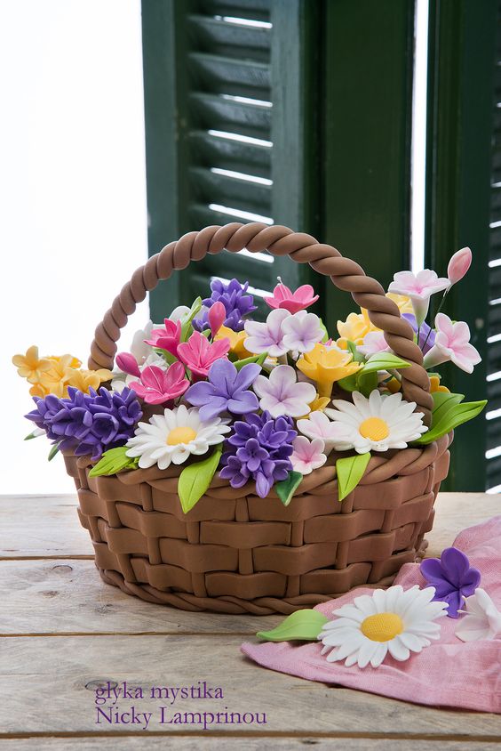 Coolest Flower Basket Birthday Cake