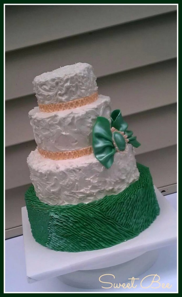 Green and White Cake