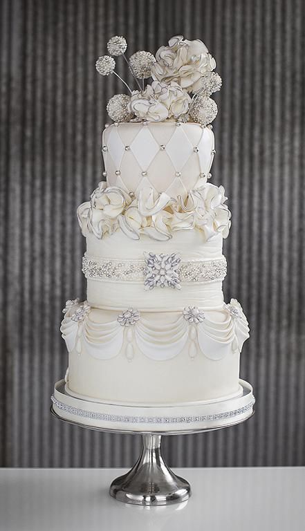 Jeweled Wedding Cake by Roseland Bakery