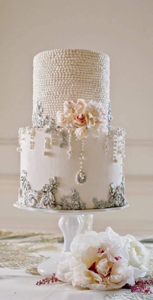 Lovely Ornamentation at the Bottom - Metallic Cake