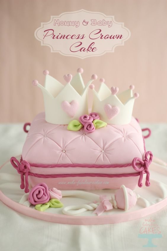 Mommy and Baby Princess Crown and Pillow Cake