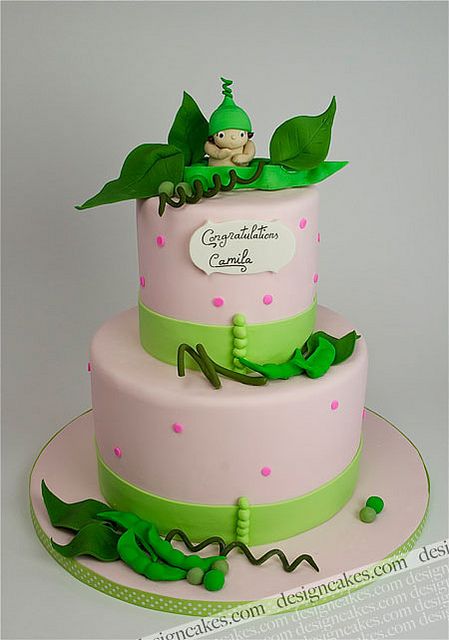 Pea in the Pot Baby Shower Cake