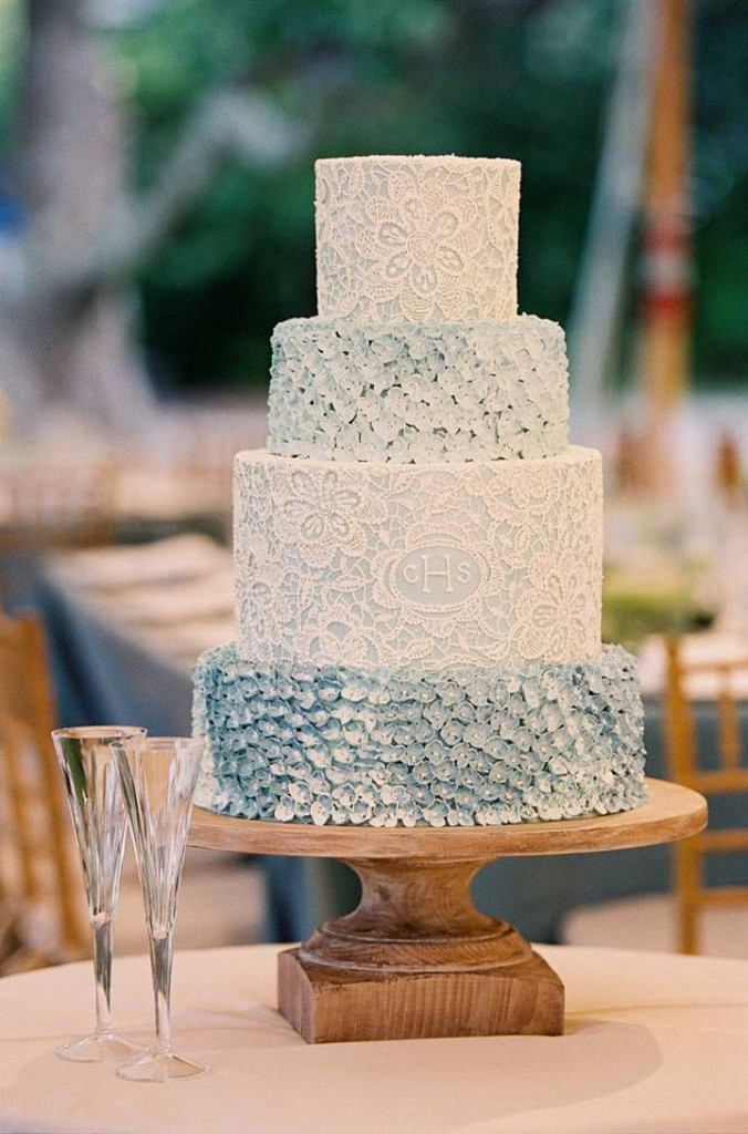 Prettiest Blue Wedding Cake