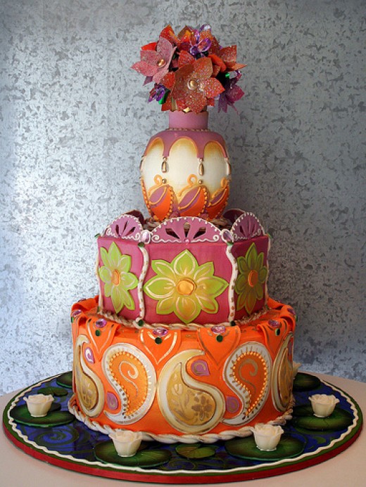 Rosebud Indian Wedding Cake