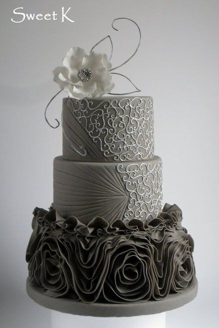 Ruffle Silver Cake