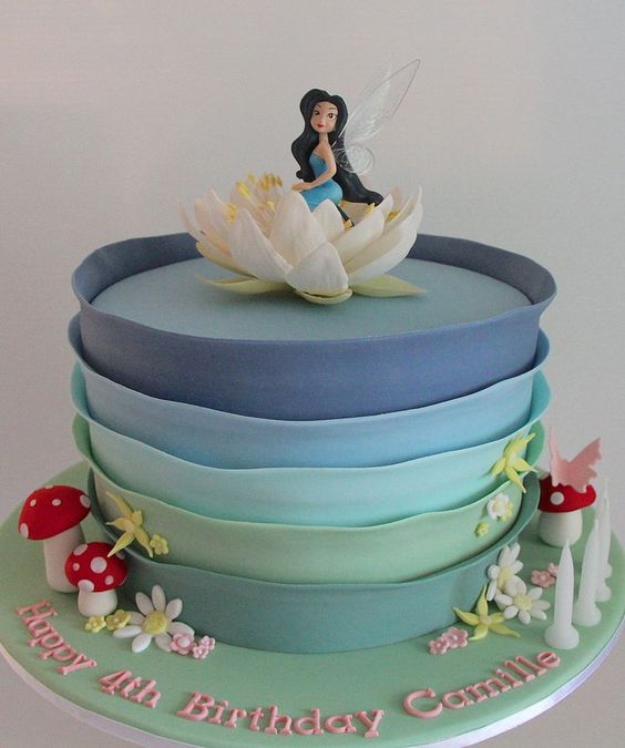 Silvermist in her water lily home in Pixie Hollow, Tinkerbell Cake