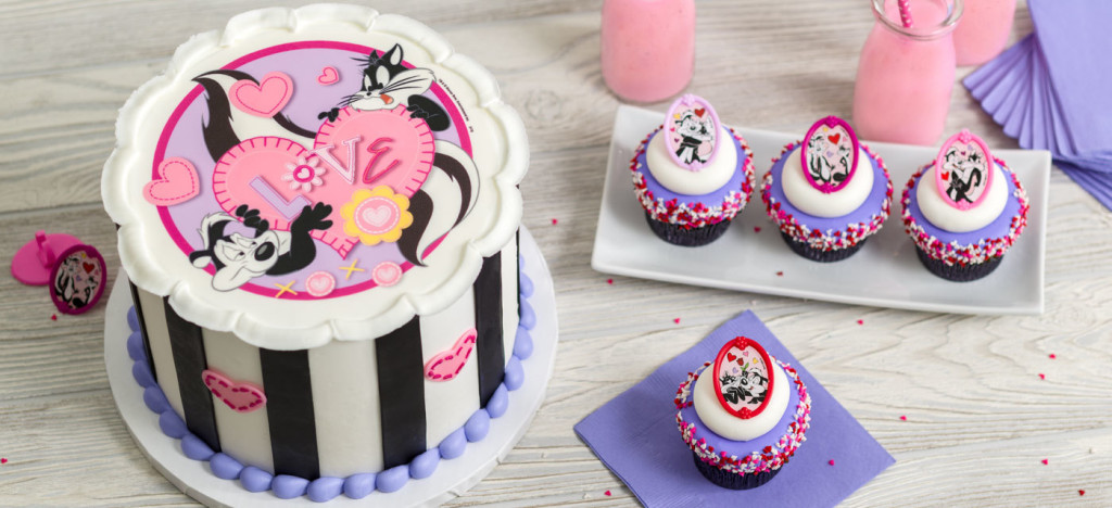 Three Layer Pepe Le Pew and Penelope Valentine's Day Cake