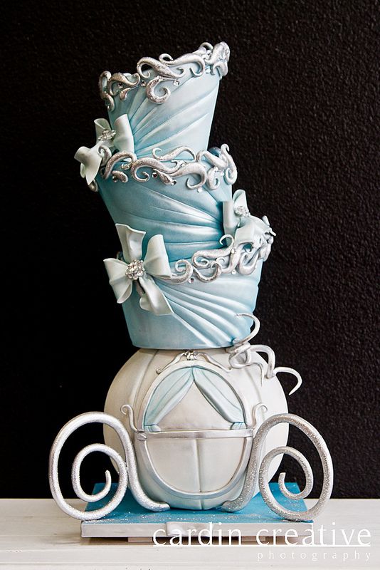 Topsy Turvey Cinderella Carriage Disney Birthday Cake