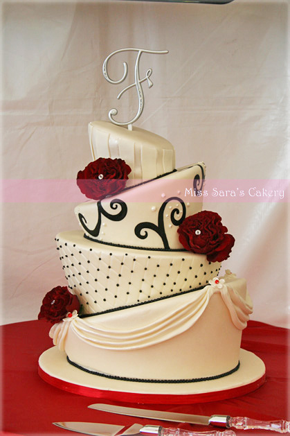 Topsy Turvy Red White Cake