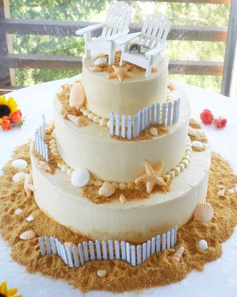 Unique Beach Wedding Cake