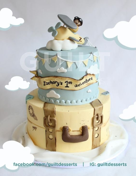 Vintage Travelling Plane - Cake by Guiltdesserts