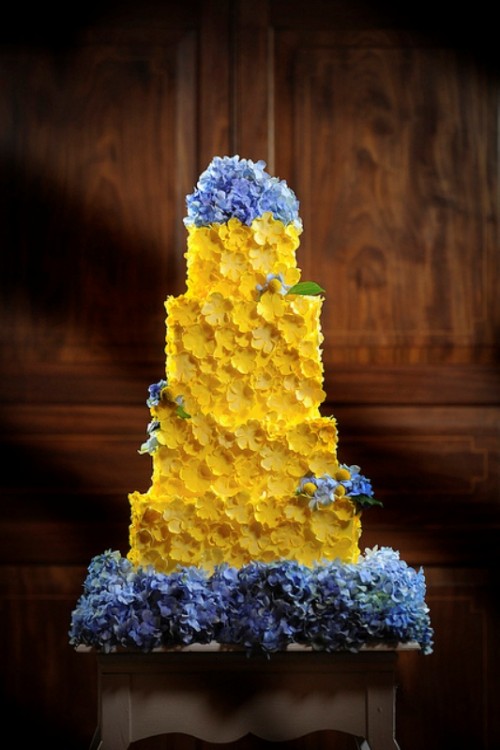 Violet and Yellow Orchid Cake
