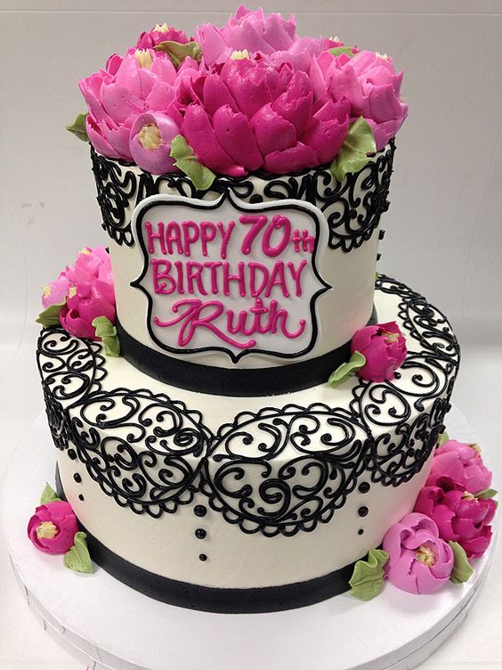 2 Tier Ruth Stacked Buttercream Birthday Cake