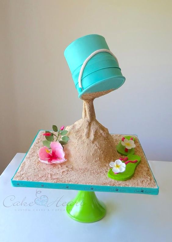 Beach Gravity Defying Cake - Amazing Cake Ideas