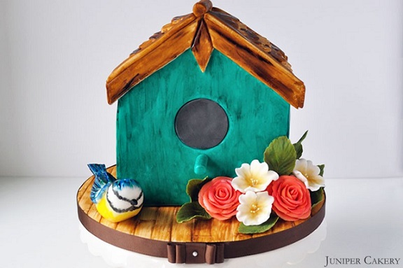 Birdhouse Cake by The Juniper Cakery