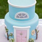 Blue House Cake